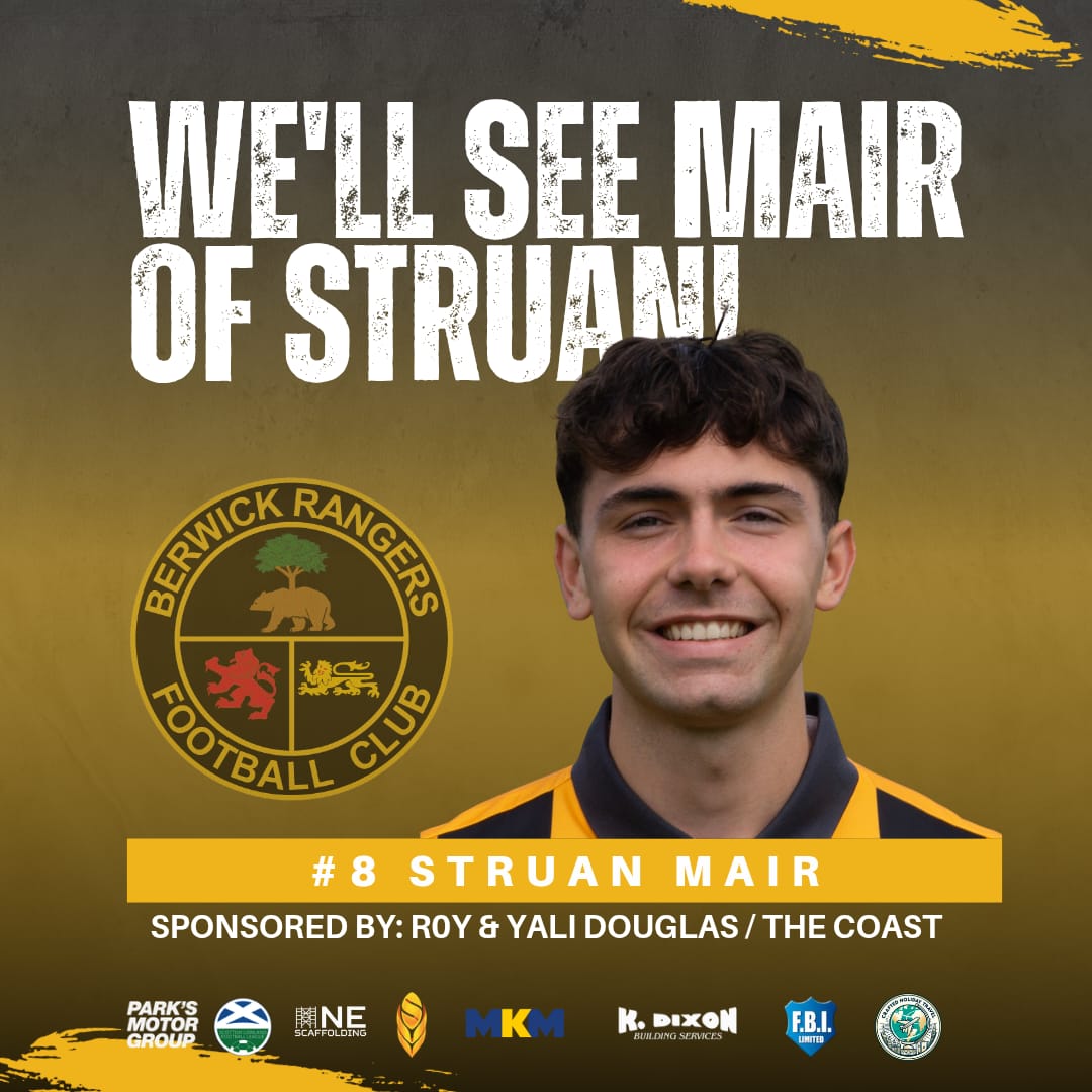 Greg Binnie Struan signs for next season! - Berwick Rangers Football Club